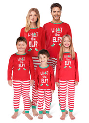 WHAT THE ELF Matching Family Christmas Holiday Pajamas Family Pjs Set Xmas Jammies Sleepwear