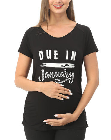 Due in Graphic Maternity Shirts,January